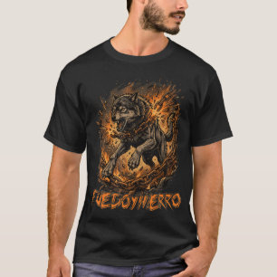 Starker Wolf, der Ketten bricht, Feuer, Eisen, Mot T-Shirt