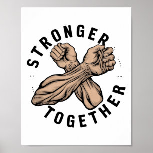 Stärker Zusammen Brücke Der Unterstützung Aufklebe Poster