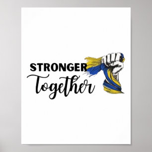 Stärker zusammen ich stehe mit Ukraine Ukrainische Poster