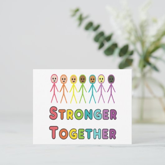 Stärker zusammenarbeiten postkarte (Stehend Vorderseite)