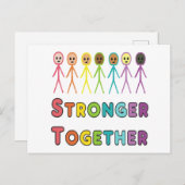 Stärker zusammenarbeiten postkarte (Vorne/Hinten)