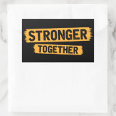 Stärker zusammenarbeiten rechteckiger aufkleber (Tasche)