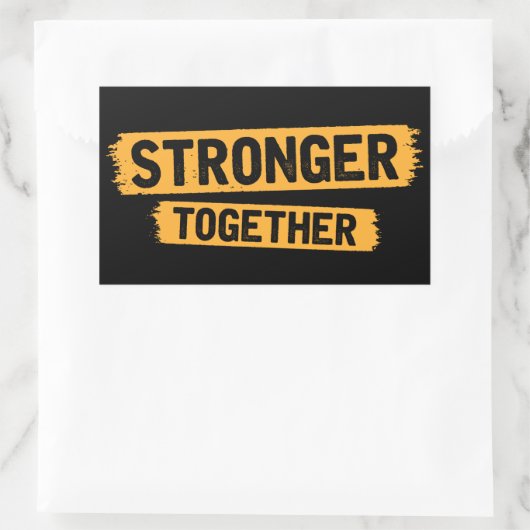 Stärker zusammenarbeiten rechteckiger aufkleber (Tasche)