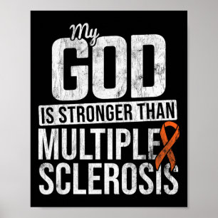 Stärkere Multipler Sklerose Frau Awareness Orange Poster