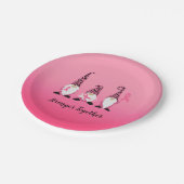 Stärkere Rosa Brustkrebs Schleife Pappteller (Schrägansicht)