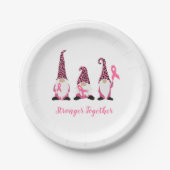 Stärkeres Rosa Brustkrebs Schleife Pappteller (Vorderseite)