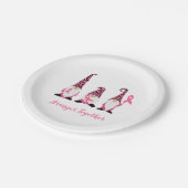 Stärkeres Rosa Brustkrebs Schleife Pappteller (Schrägansicht)