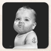 Starkes Beared Baby Rechteckiger Pappuntersetzer (Vorderseite)