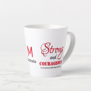 STARKES COURAGEOUS FRAU Christliches Monogramm Milchtasse