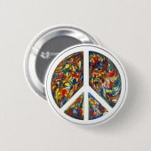 starkes Friedenszeichen Button (Vorne & Hinten)