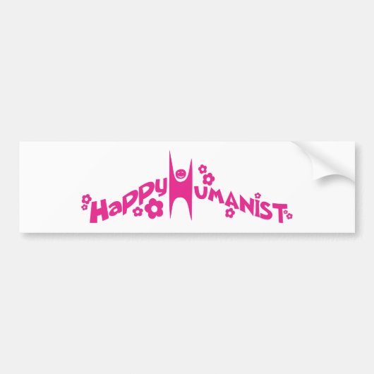 Starkes glückliches Humanist-Rosa Autoaufkleber (Vorne)