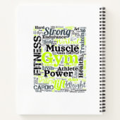 Starkes Gym-Workout-Wortwolke Notizblock (Rückseite)