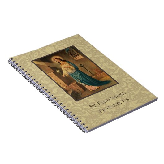 Starkes Heiliges St. Philomena mit Gott Notizblock (Rechte Seite)