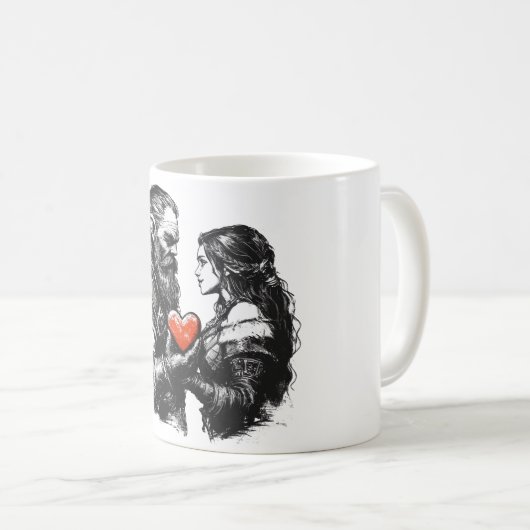 Starkes Herz Kaffeetasse (VorderseiteRechts)