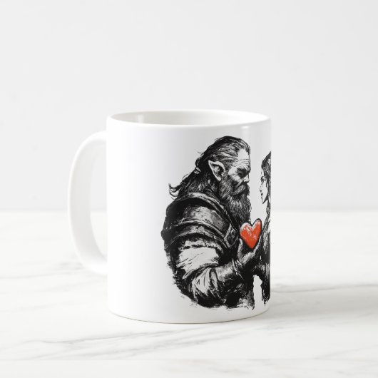 Starkes Herz Kaffeetasse (Vorderseite Links)