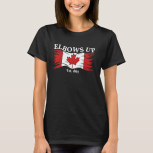 Starkes Kanada in Kanada Elbows Up Canada Est T-Shirt