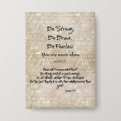 Starkes, mutiges, furchtloses Zitat mit Bibelverse Button (Vorderseite)