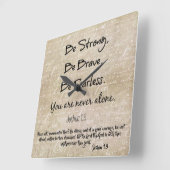 Starkes, mutiges, furchtloses Zitat mit dem Bibelv Quadratische Wanduhr (Winkel)