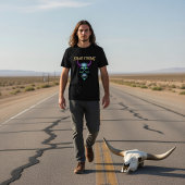 Starkes Neon-Totenkopf-Grafik T-Shirt
