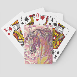 Starkes Schönes Pferd Art Deco Stil Spielkarten