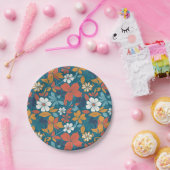 Starkes Sommerblumenmuster Pappteller (Party)