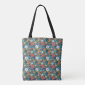 Starkes Sommerblumenmuster Tasche (Rückseite)