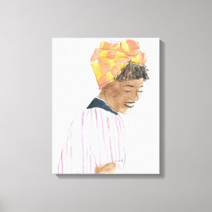 Starkes u. schönes Frauen-Lächeln Leinwanddruck