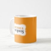 Starkes und Mutiges Bibelvers Einfaches Orange Kaffeetasse (Vorderseite Links)