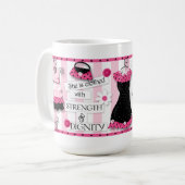 "Stärkeu. Würde" Scripture-Kaffee-Tasse Kaffeetasse (Vorderseite Links)