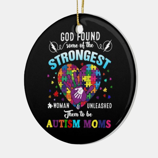 stärkste autistische Mutter Keramik Ornament (Links)