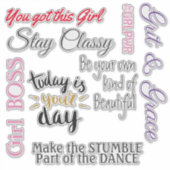 Stärkung der Rolle von Frauen in Quotes Vinyl Aufkleber (Vorderseite)