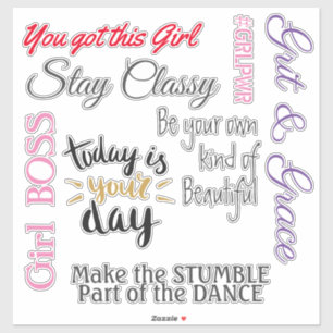 Stärkung der Rolle von Frauen in Quotes Vinyl Aufkleber