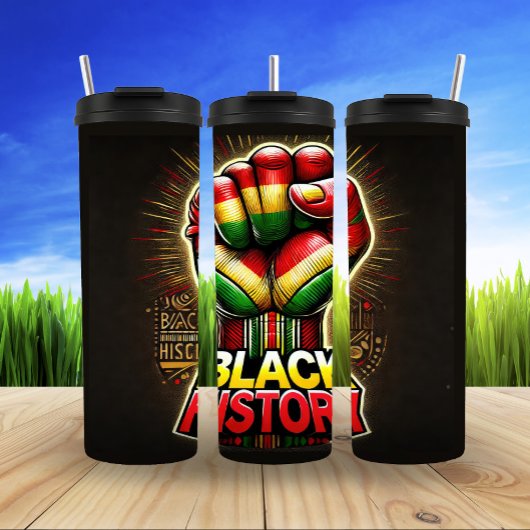 Stärkung der schwarzen Geschichte durch starke Mac Thermosbecher