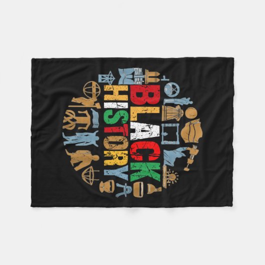 Stärkung der schwarzen Geschichte Monat Woche 2 Fleecedecke (Vorderseite (Horizontal))