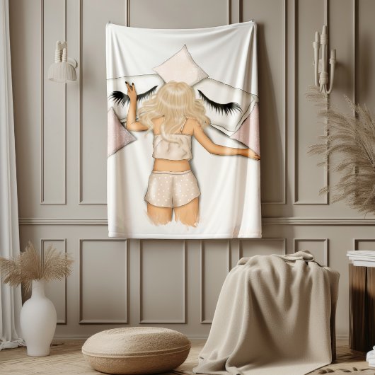 Stärkung des Blonde Girl Power Designs Fleecedecke