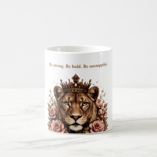Stärkung des gekrönten Löwen Kaffeetasse (Mittel)