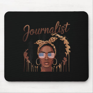 Stärkung des schwarzen Journalisten: Bold Afro Por Mousepad