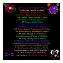 Stärkung kosmischer Affirmationen, 20" x 20", Post