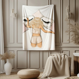 Stärkung von Blondes Mädchen Power Design Fleecedecke