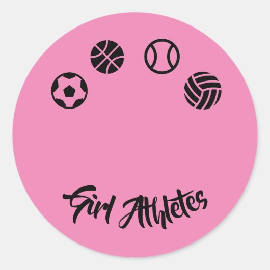 Stärkung von Pink Celebrate Girl Athletes Stickers (Vorderseite)