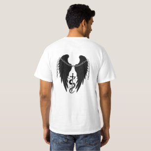 Stärkung von Schlange und Wing Design T-Shirt