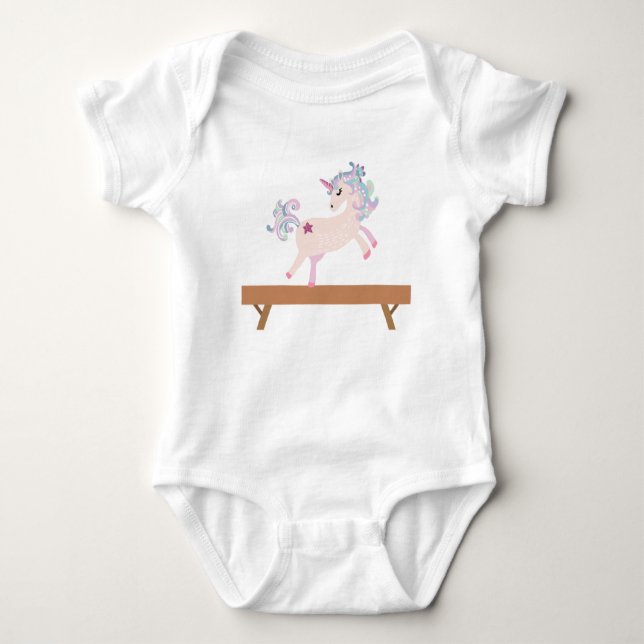 Starla the Magical Gymnastics Unicorn Baby Strampler (Vorderseite)