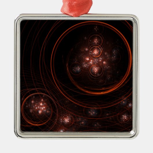 Starlight Abstract Art Square Silbernes Ornament (Vorne)