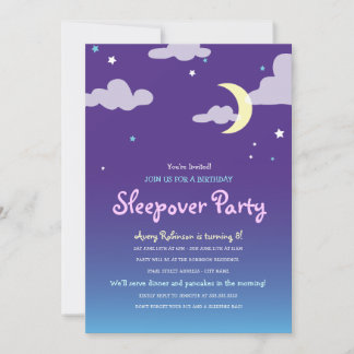 Starlight Birthday Sleepover Party Einladung