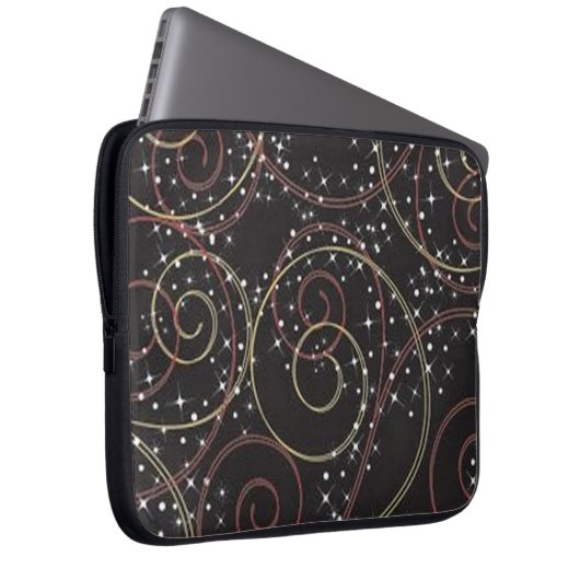 Starlight Brown Curls Muster Laptop Sleeve (Vorne Rechts)