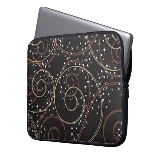 Starlight Brown Curls Muster Laptop Sleeve (Vorderseite Links)