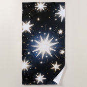 Starlight Bursts, strahlendes kosmisches Muster Strandtuch (Vorderseite)