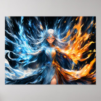 Starlight Elemental Guardian Girl Poster
