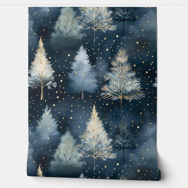 Starlight Evergreen Dreams Botanisch Tapete (Abrollen)