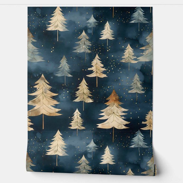 Starlight Evergreen Dreams Botanisch Tapete (Abrollen)